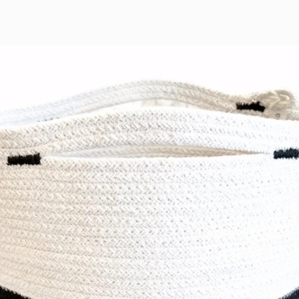 MIA MELANGE Foldable Cotton Handcrafted Basket Storage Plant Pot Holder NWT